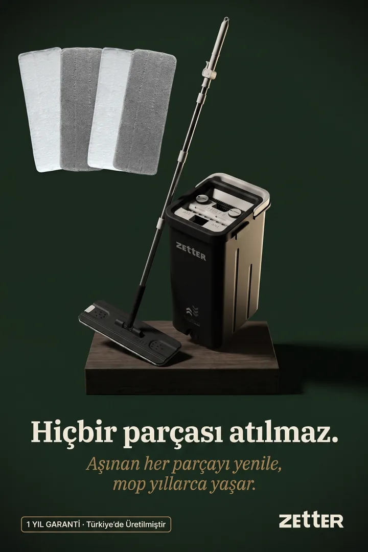 Zetter temizlik seti — siyah, 4 bezli